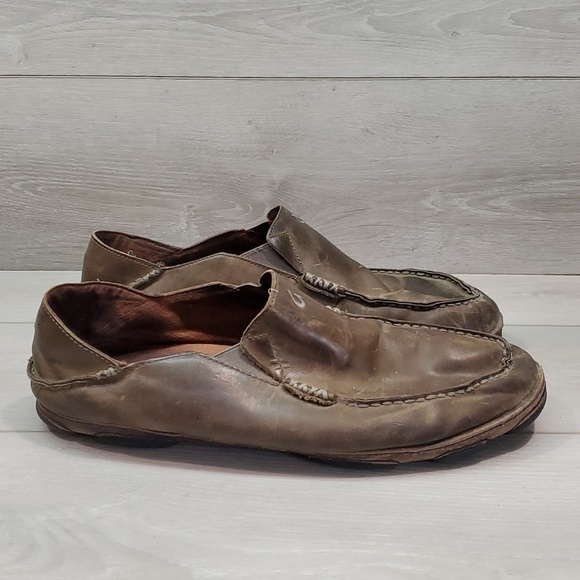 Olukai Mens Moloa Leather Loafer Slip on shoes sz 13 main image 13
